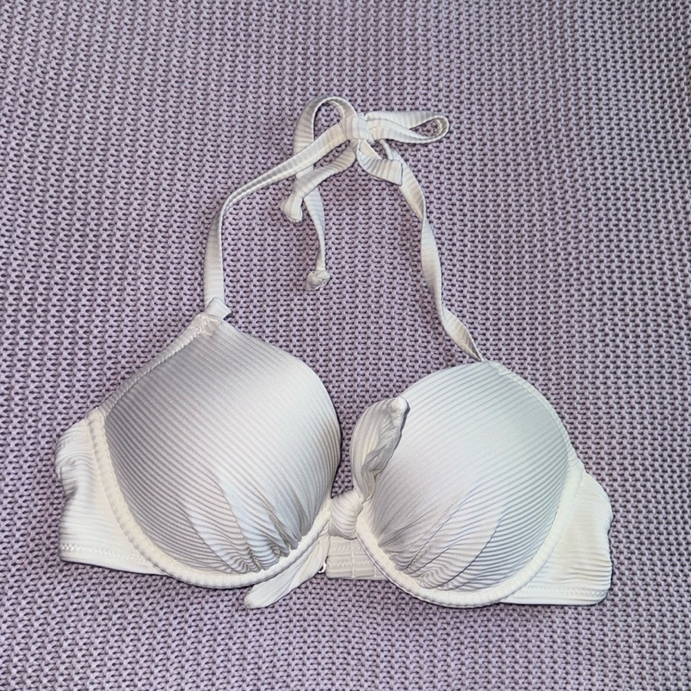 Ivory Ribbed H&M bikini swim top